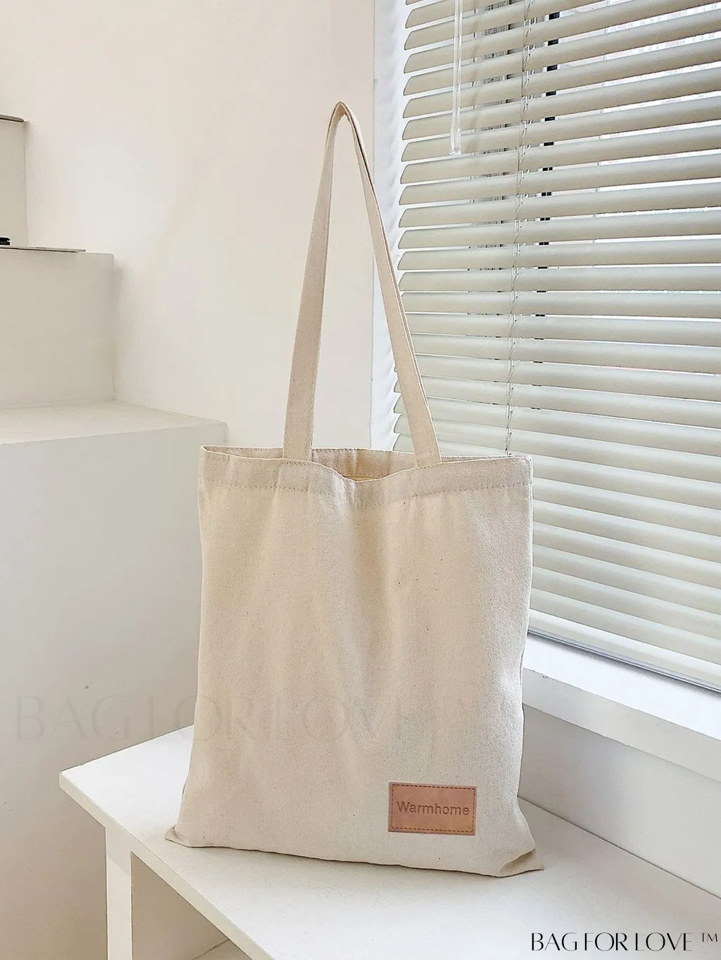 BagForLove - Versatile Unisex Canvas Tote Bag - Foldable, Beige Solid Color