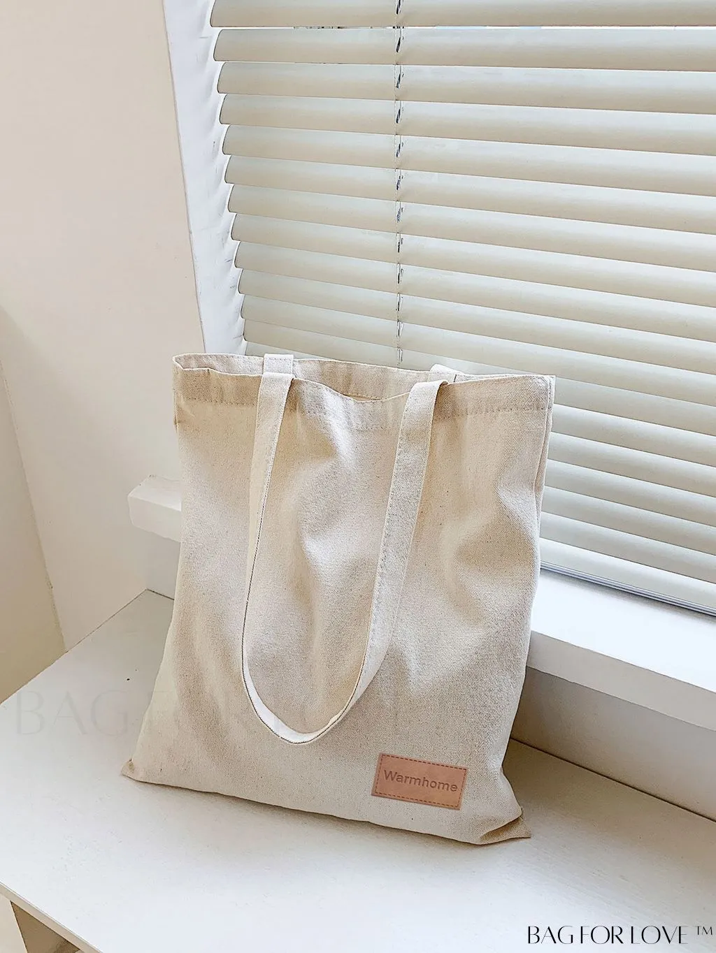 BagForLove - Versatile Unisex Canvas Tote Bag - Foldable, Beige Solid Color