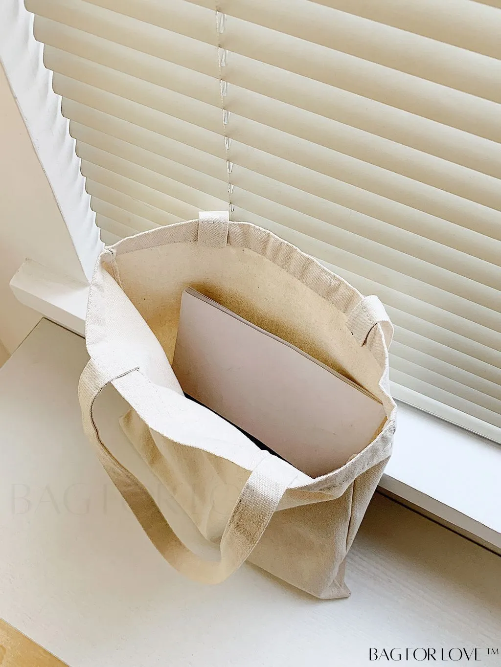 BagForLove - Versatile Unisex Canvas Tote Bag - Foldable, Beige Solid Color