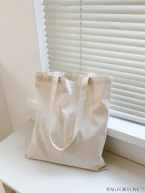 BagForLove - Versatile Unisex Canvas Tote Bag - Foldable, Beige Solid Color