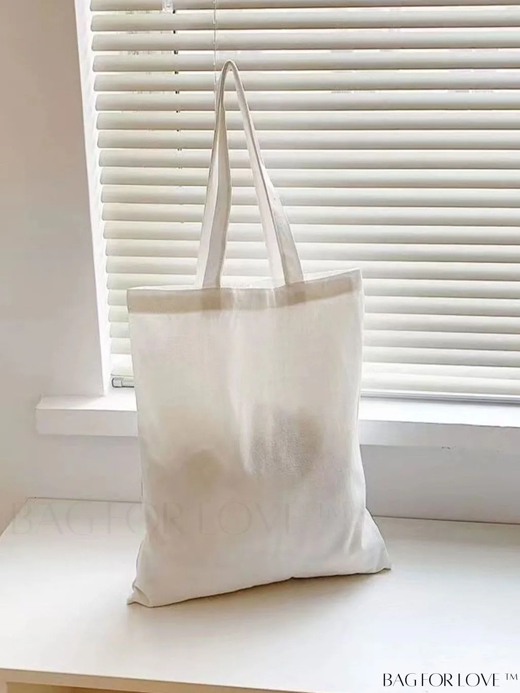 BagForLove - Versatile Unisex Canvas Tote Bag - Foldable, Beige Solid Color