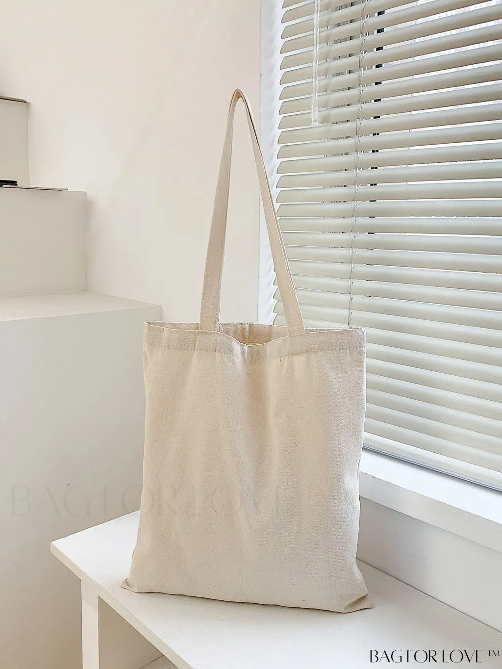 BagForLove - Versatile Unisex Canvas Tote Bag - Foldable, Beige Solid Color