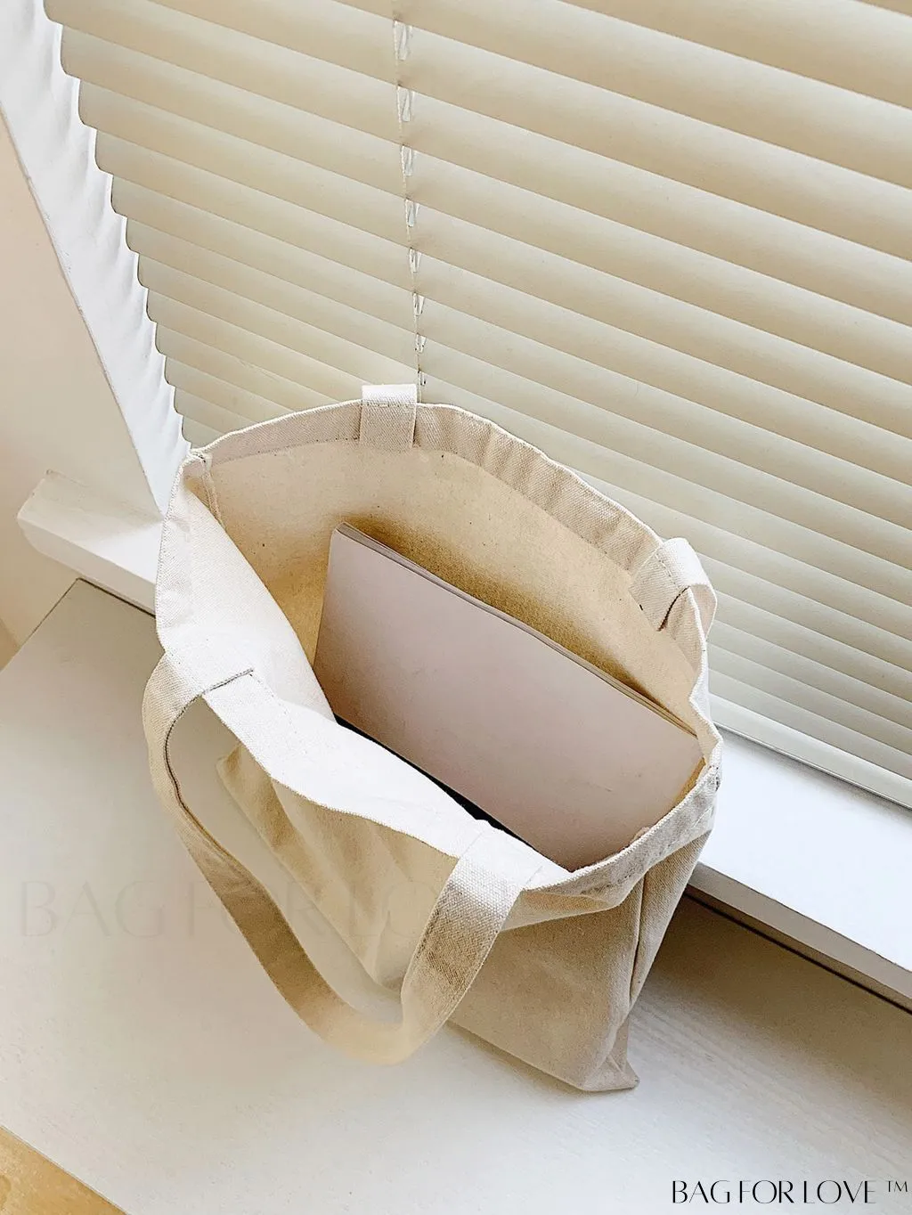 BagForLove - Versatile Unisex Canvas Tote Bag - Foldable, Beige Solid Color