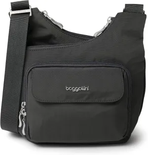 Baggallini Criss Cross 10x11 Crossbody Women Lightweight Water-Resistant Nylon Travel Bag W/RFID & Quick Access Pockets