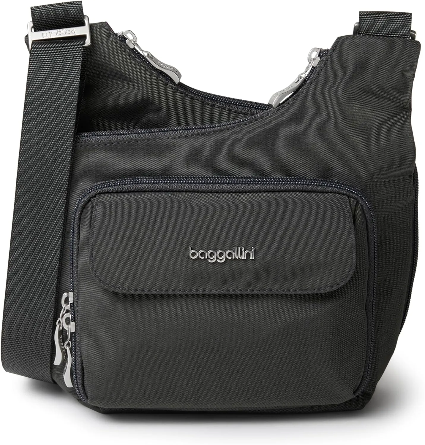 Baggallini Criss Cross 10x11 Crossbody Women Lightweight Water-Resistant Nylon Travel Bag W/RFID & Quick Access Pockets