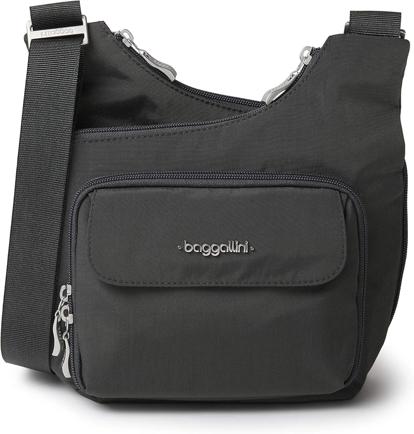 Baggallini Criss Cross 10x11 Crossbody Women Lightweight Water-Resistant Nylon Travel Bag W/RFID & Quick Access Pockets