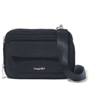 Baggallini Modern Double Zip Crossbody – French Navy Twill