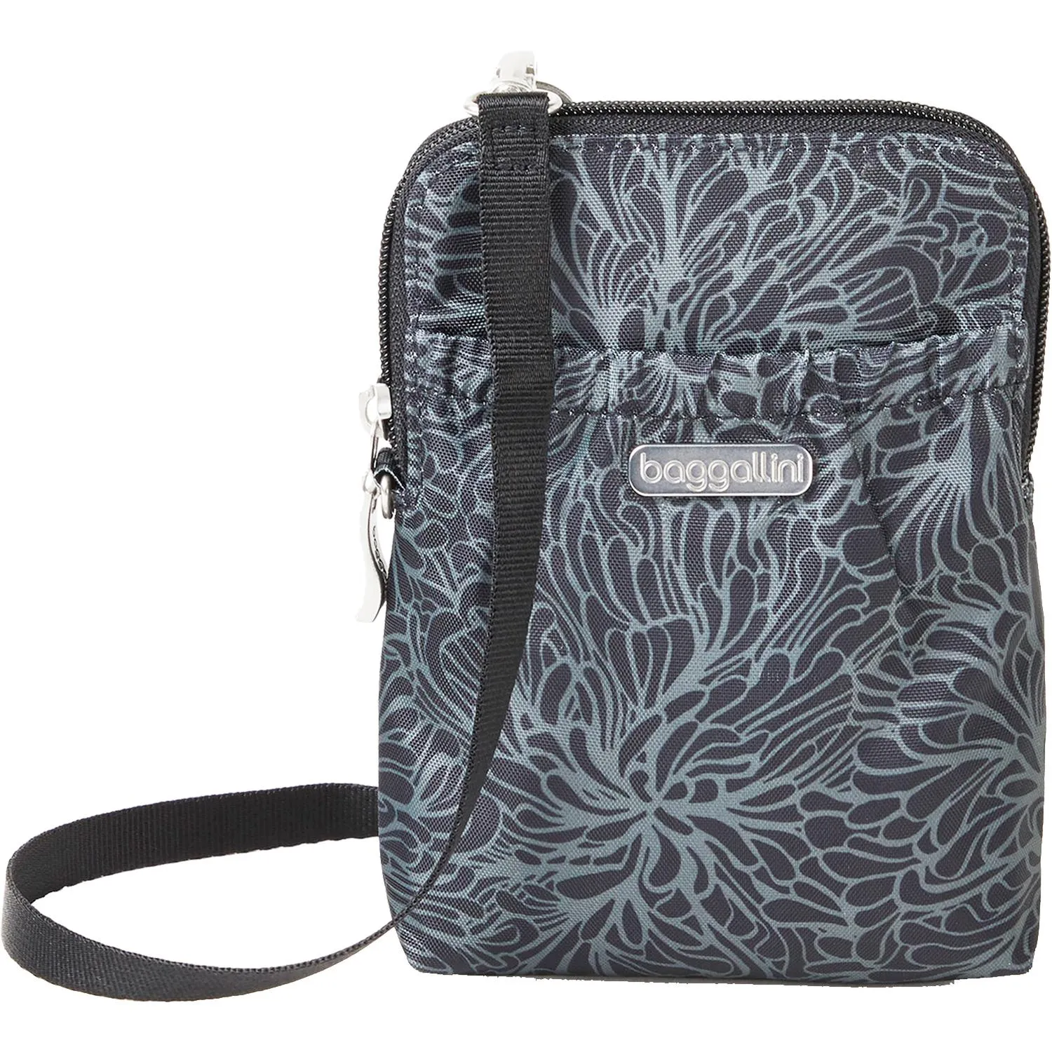 Baggallini RFID Bryant Pouch Midnight Blossom Nylon