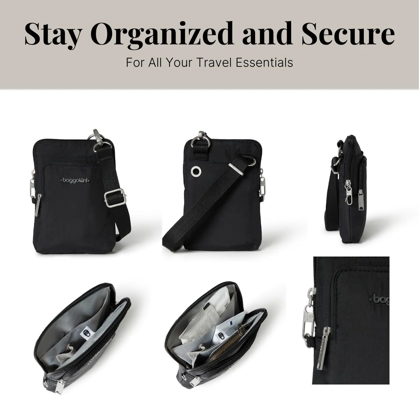 Baggallini Securtex Anti-Theft Activity Crossbody Bag