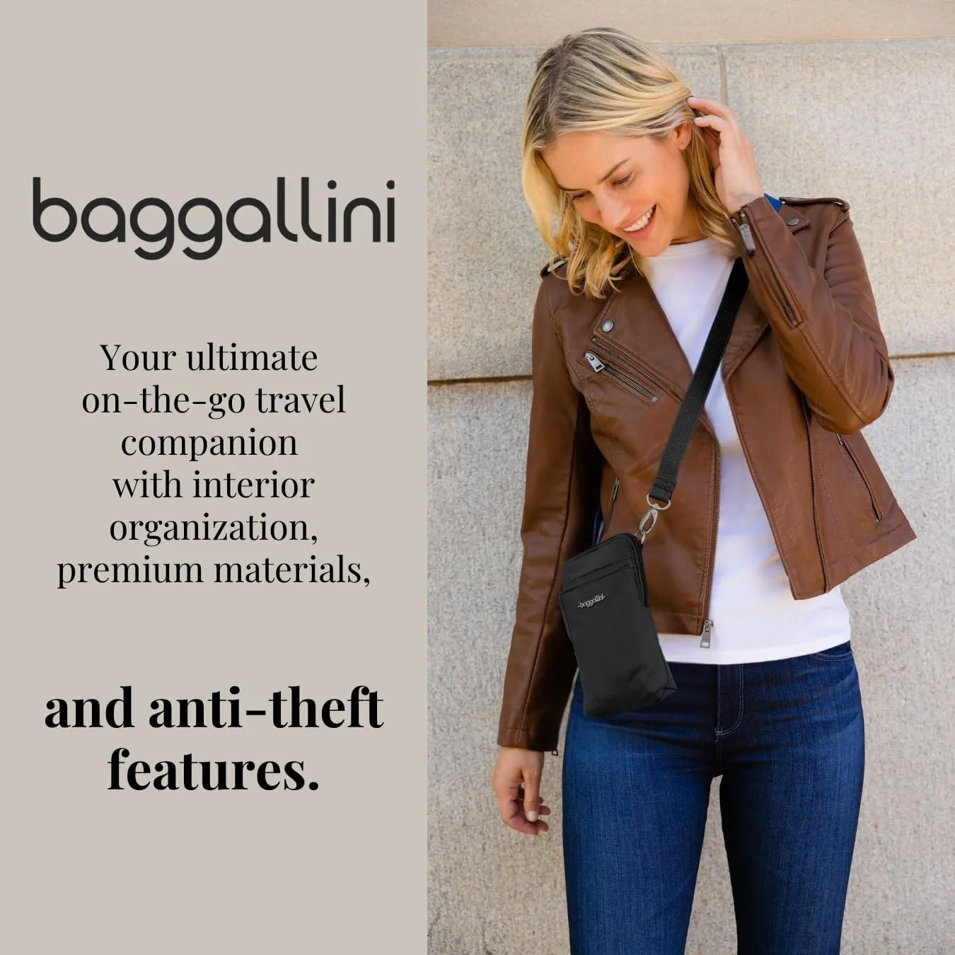 Baggallini Securtex Anti-Theft Activity Crossbody Bag