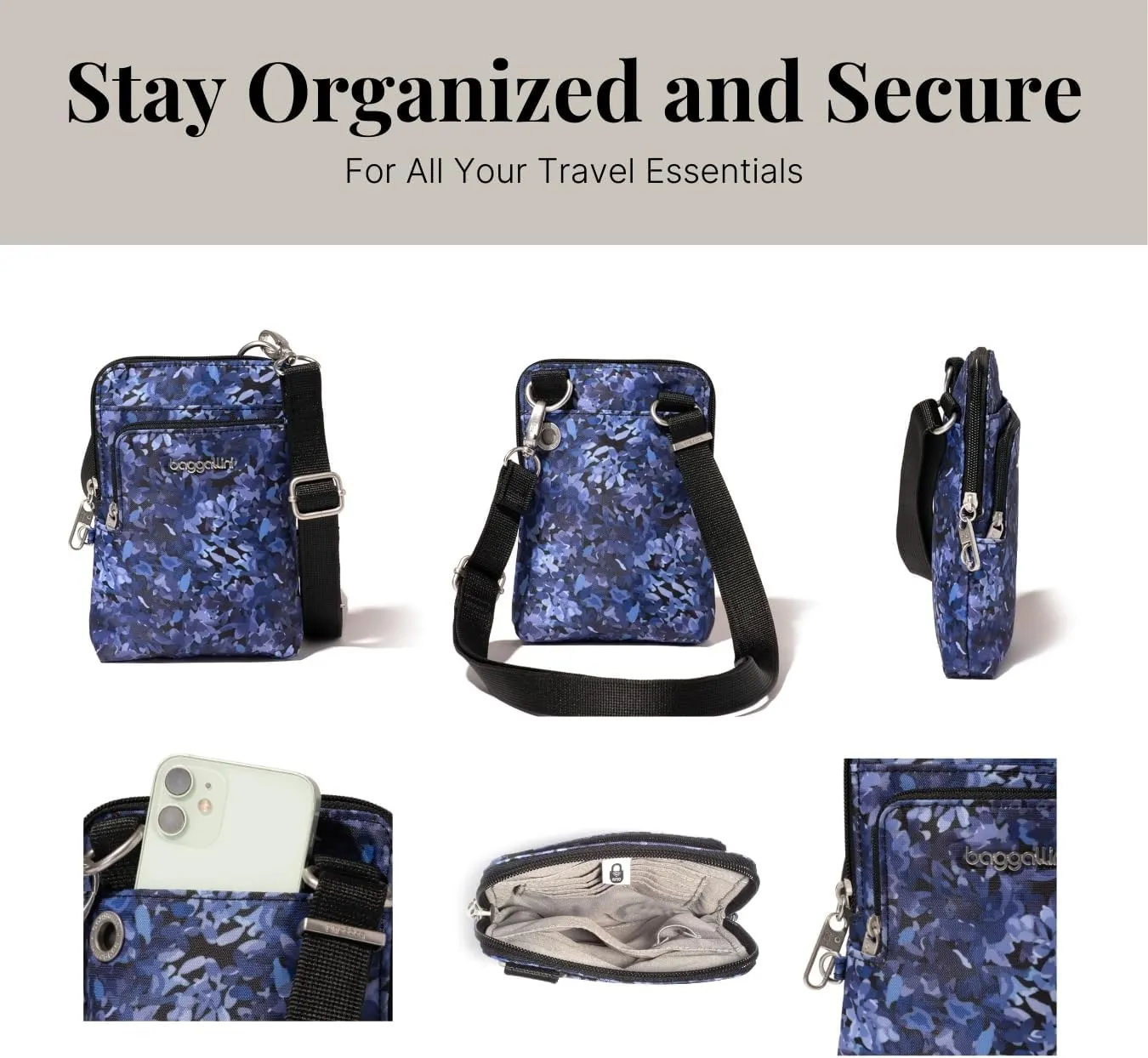 Baggallini Securtex Anti-Theft Activity Crossbody Bag