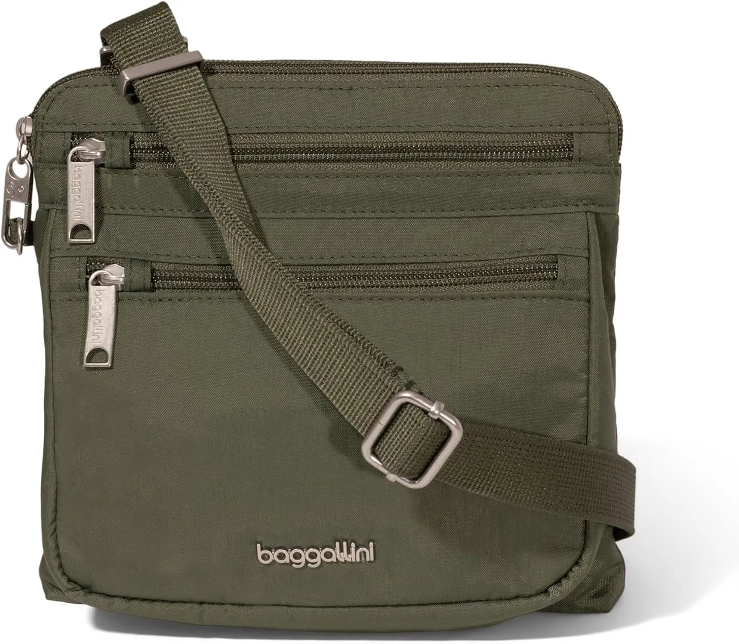 Baggallini Securtex Anti-Theft Crossbody Travel Purse with RFID Card Slots, Locking Zippers & Cut-Resistant Strap