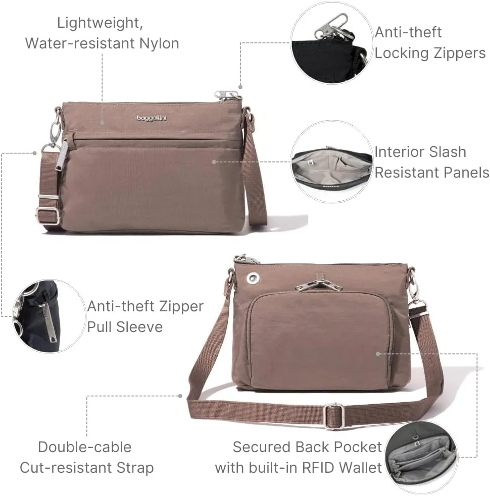 Baggallini Securtex Anti-Theft Memento Crossbody Bag