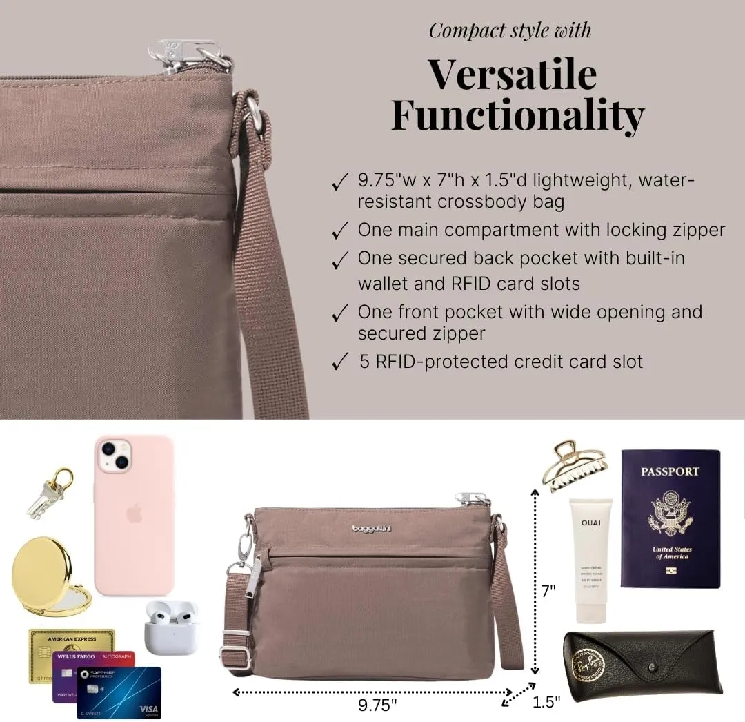 Baggallini Securtex Anti-Theft Memento Crossbody Bag