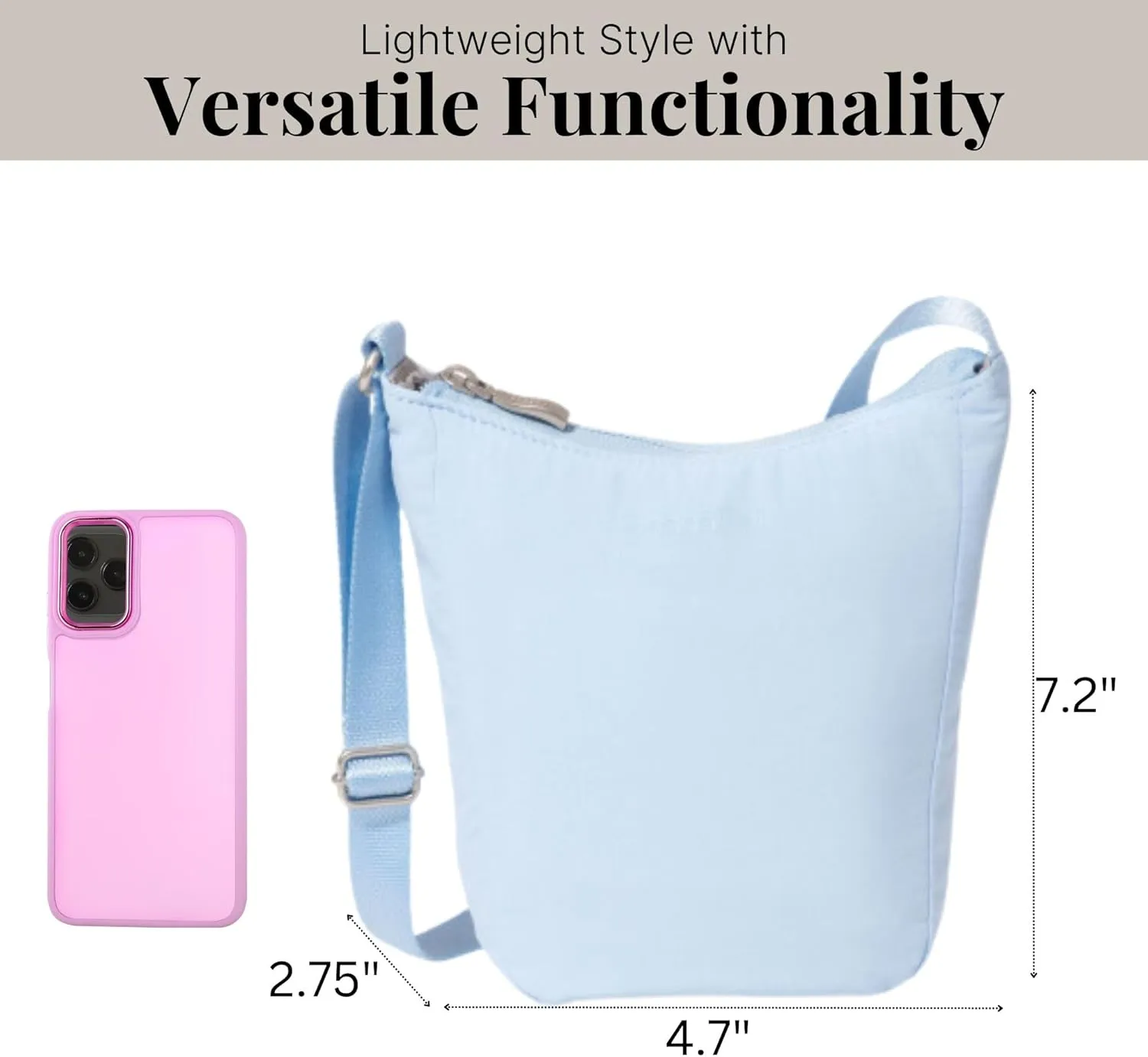 Baggallini Swift Mini Crossbody Bag for Women - 4.5x7 Small Travel Purse with Crossbody Strap and RFID