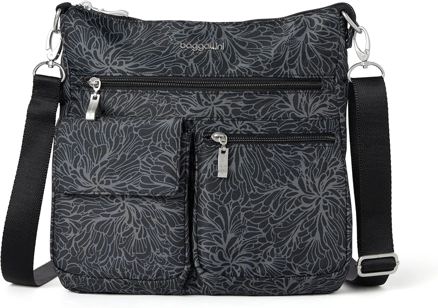 Baggallini womens Modern Everywhere Slim Crossbody, Midnight Blossom, One Size US