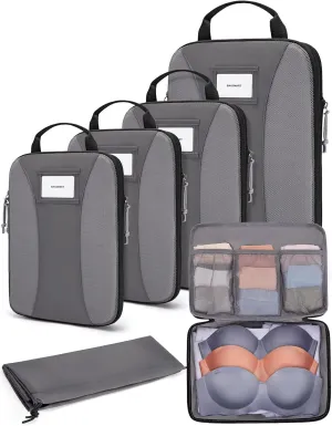 BAGSMART Compression Packing Cubes, 6 PCS Travel Bags Organizer for Luggage, Lightweight Packing Cubes for Travel Essentials