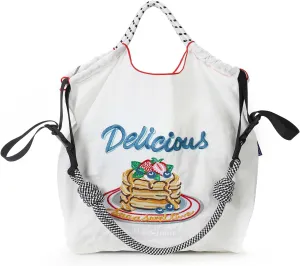 Ball&Chain Embroidery Tote Bag for Women with Shoulder Strap，is a Great Gift for Women, Mom, Teachers, Friends, Bridesmaids