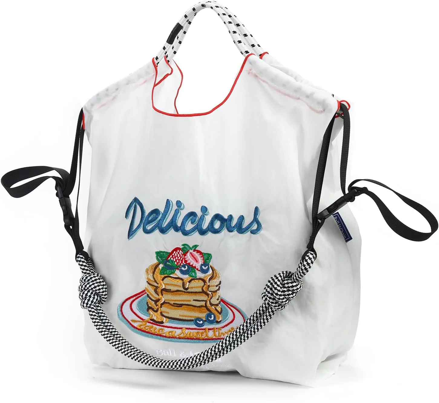 Ball&Chain Embroidery Tote Bag for Women with Shoulder Strap，is a Great Gift for Women, Mom, Teachers, Friends, Bridesmaids