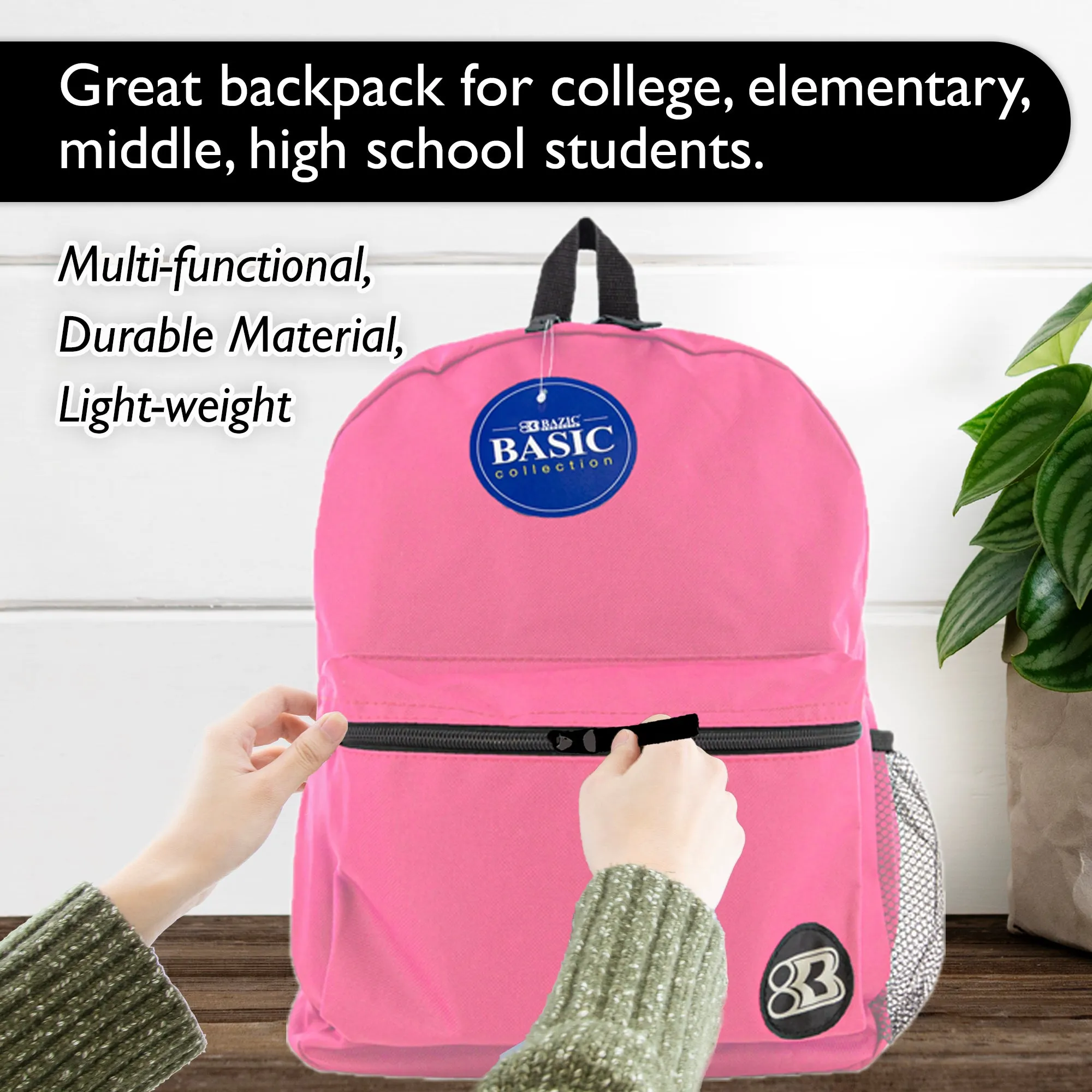 Basic 16" Fuchsia Backpack