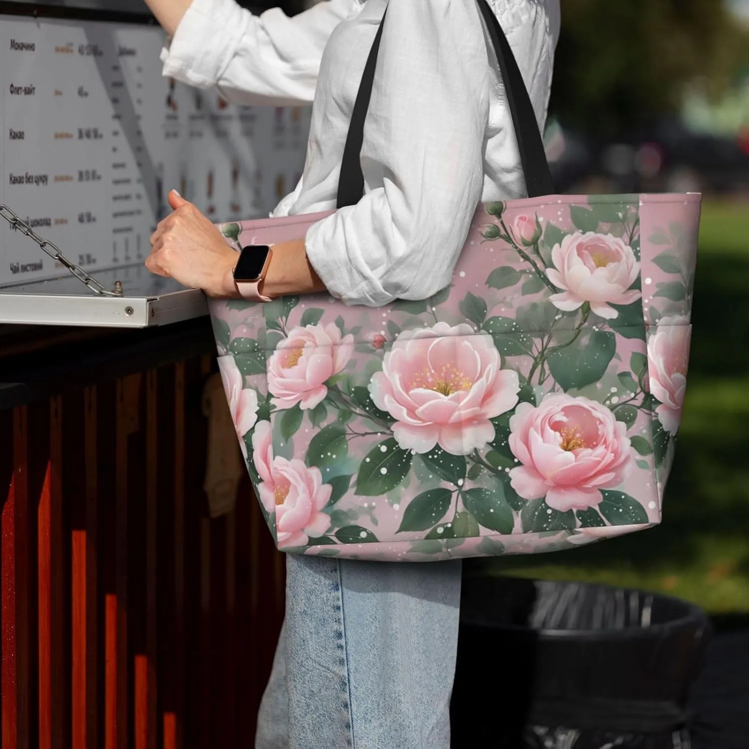 Beach Bags for Women Waterproof Sandproof Tote Bag, Large Beach Bag with Zipper for Gym Travel Vocation
