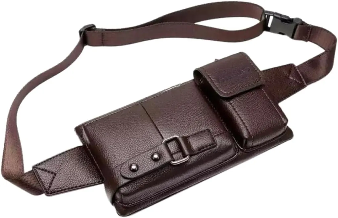 Beaupretty Outdoor Sports Waist Bag Multi Functional Phone Storage Bag Running Chest Pack for Hiking Climbing and Exercise Durable PU Material Practical Design