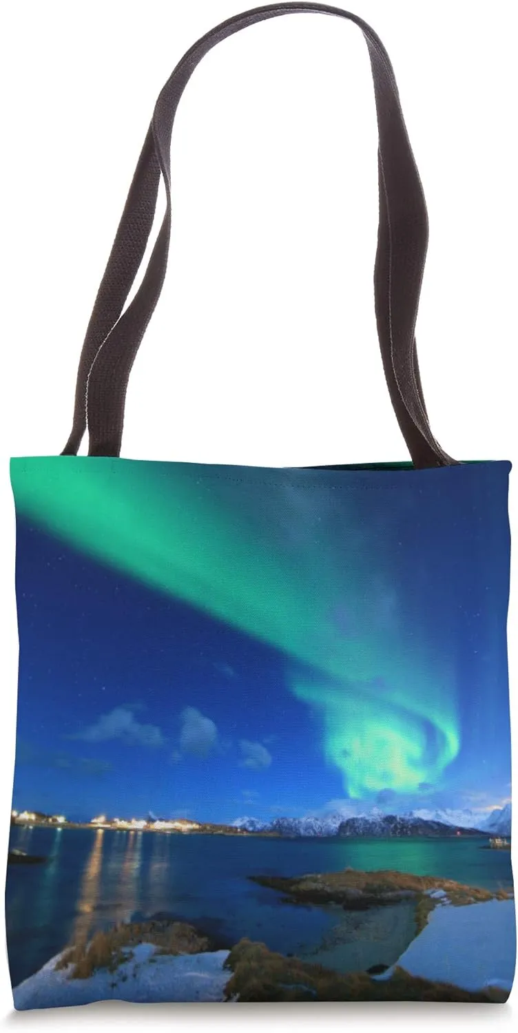 Beautiful Alaska Iceland Northern Lights Tote Bag