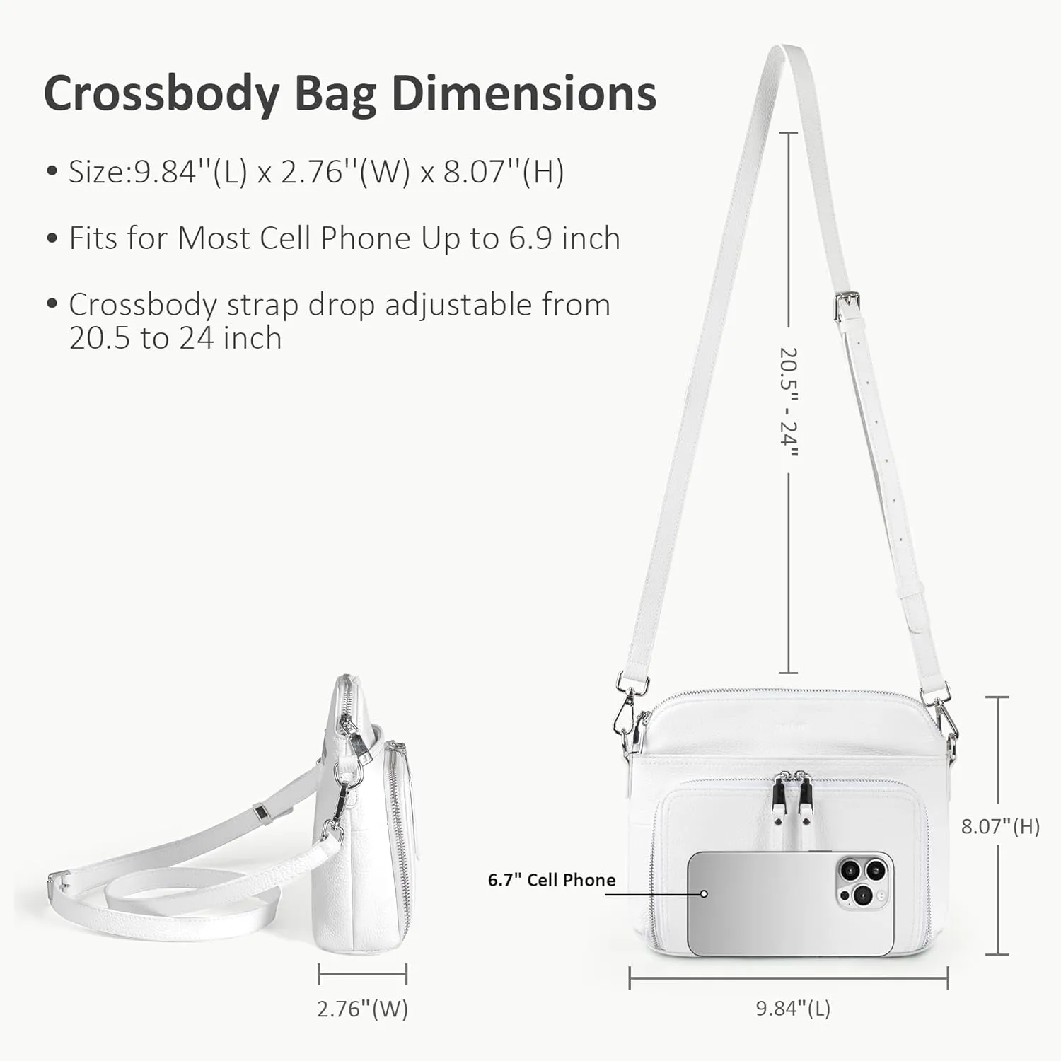 befen Genuine Leather Crossbody Purses for Women, Women's Small Crossbody Shoulder Bag with Built in RFID Wallet
