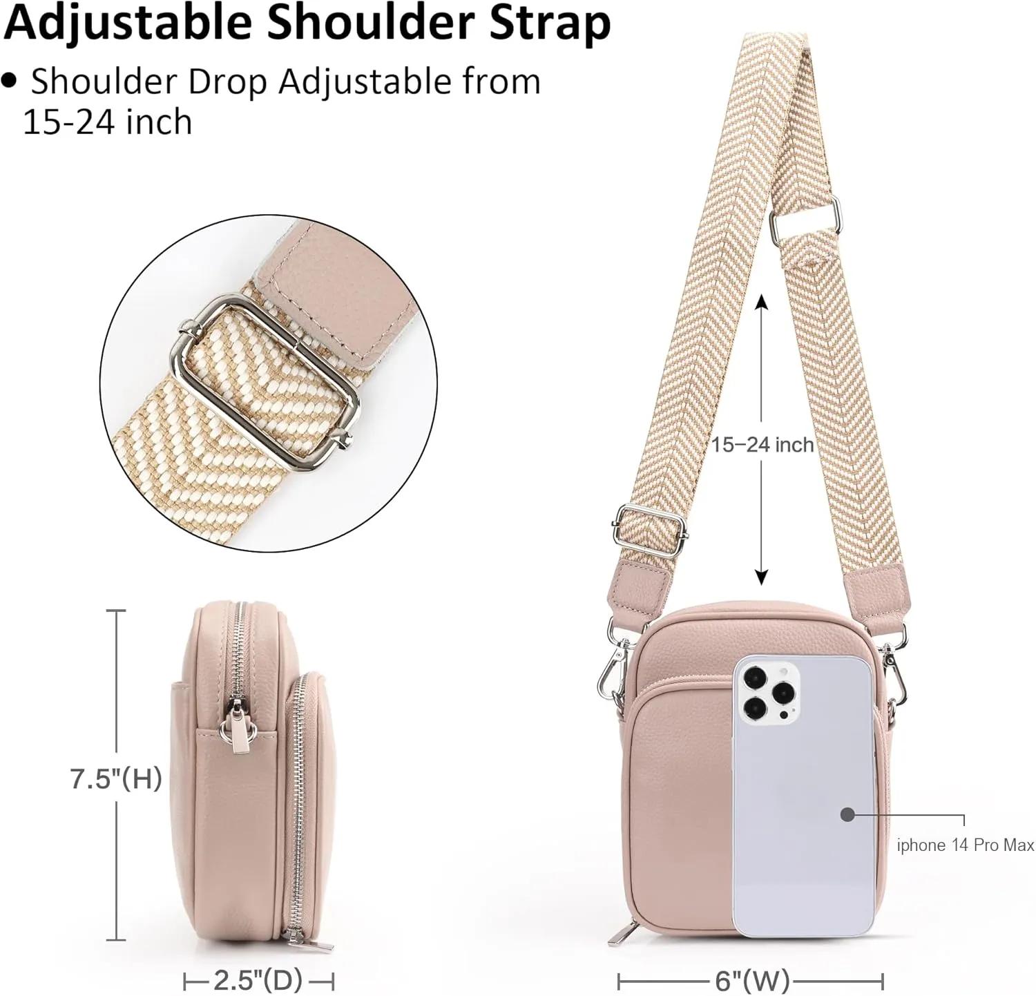 befen Genuine Leather Small Crossbody Purses for Women, RFID Blocking Trendy Cell Phone Travel Purse