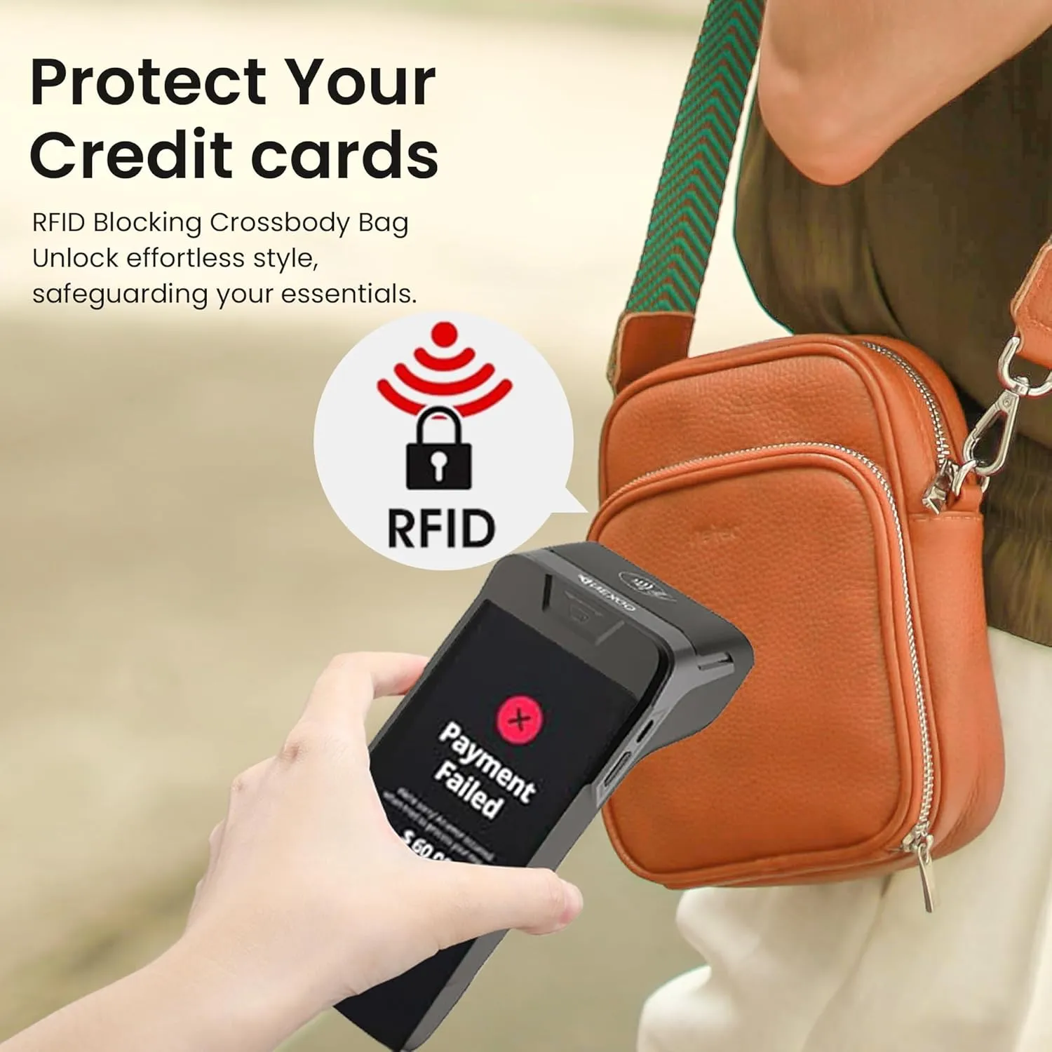 befen Genuine Leather Small Crossbody Purses for Women, RFID Blocking Trendy Cell Phone Travel Purse