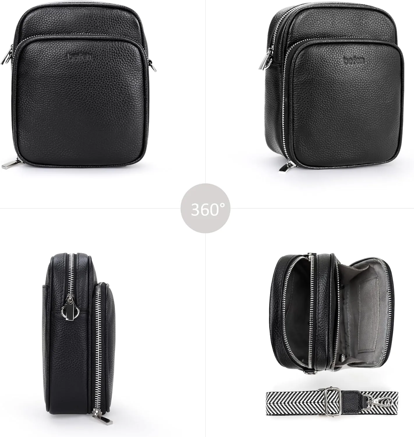 befen Genuine Leather Small Crossbody Purses for Women, RFID Blocking Trendy Cell Phone Travel Purse