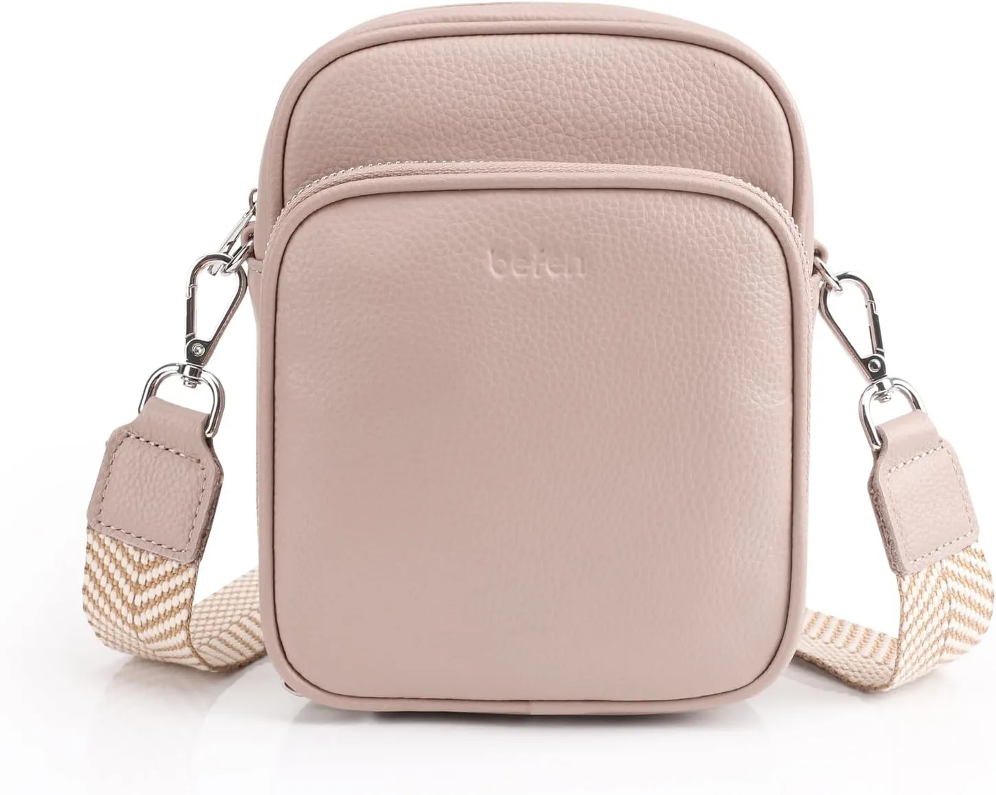 befen Genuine Leather Small Crossbody Purses for Women, RFID Blocking Trendy Cell Phone Travel Purse