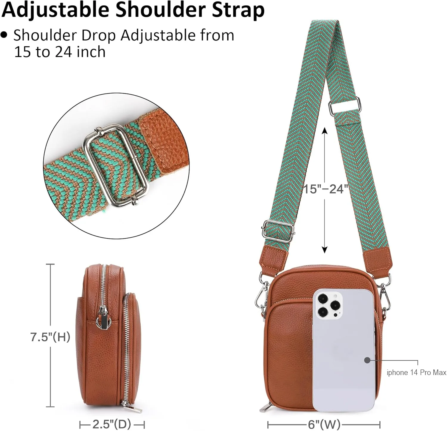 befen Genuine Leather Small Crossbody Purses for Women, RFID Blocking Trendy Cell Phone Travel Purse