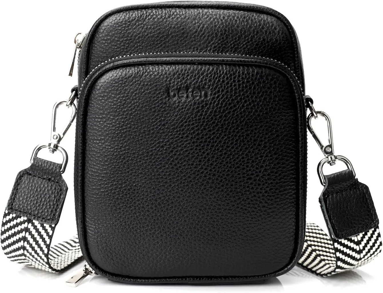 befen Genuine Leather Small Crossbody Purses for Women, RFID Blocking Trendy Cell Phone Travel Purse