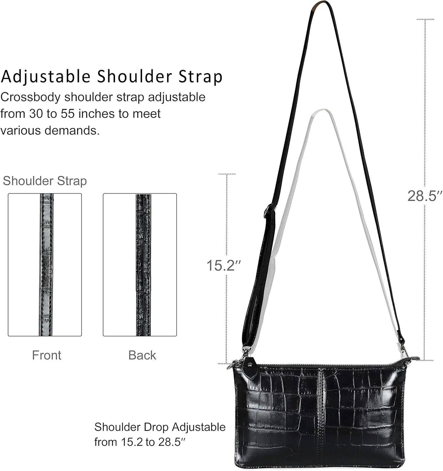 befen Genuine Leather Wristlet Clutch Wallet Purses Small Crossbody Bags for Women with RFID Blocking Card Slots