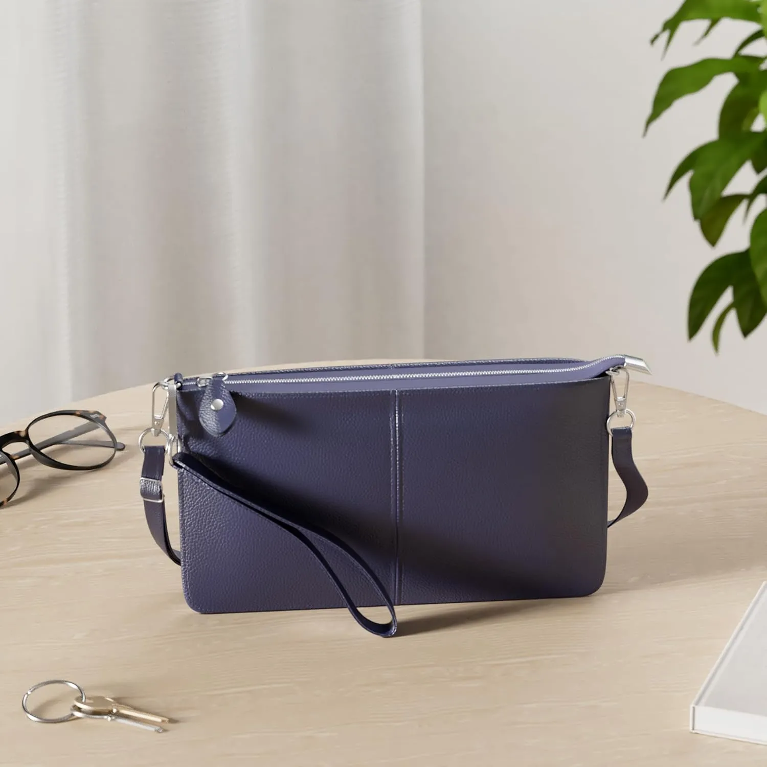 befen Genuine Leather Wristlet Clutch Wallet Purses Small Crossbody Bags for Women with RFID Blocking Card Slots