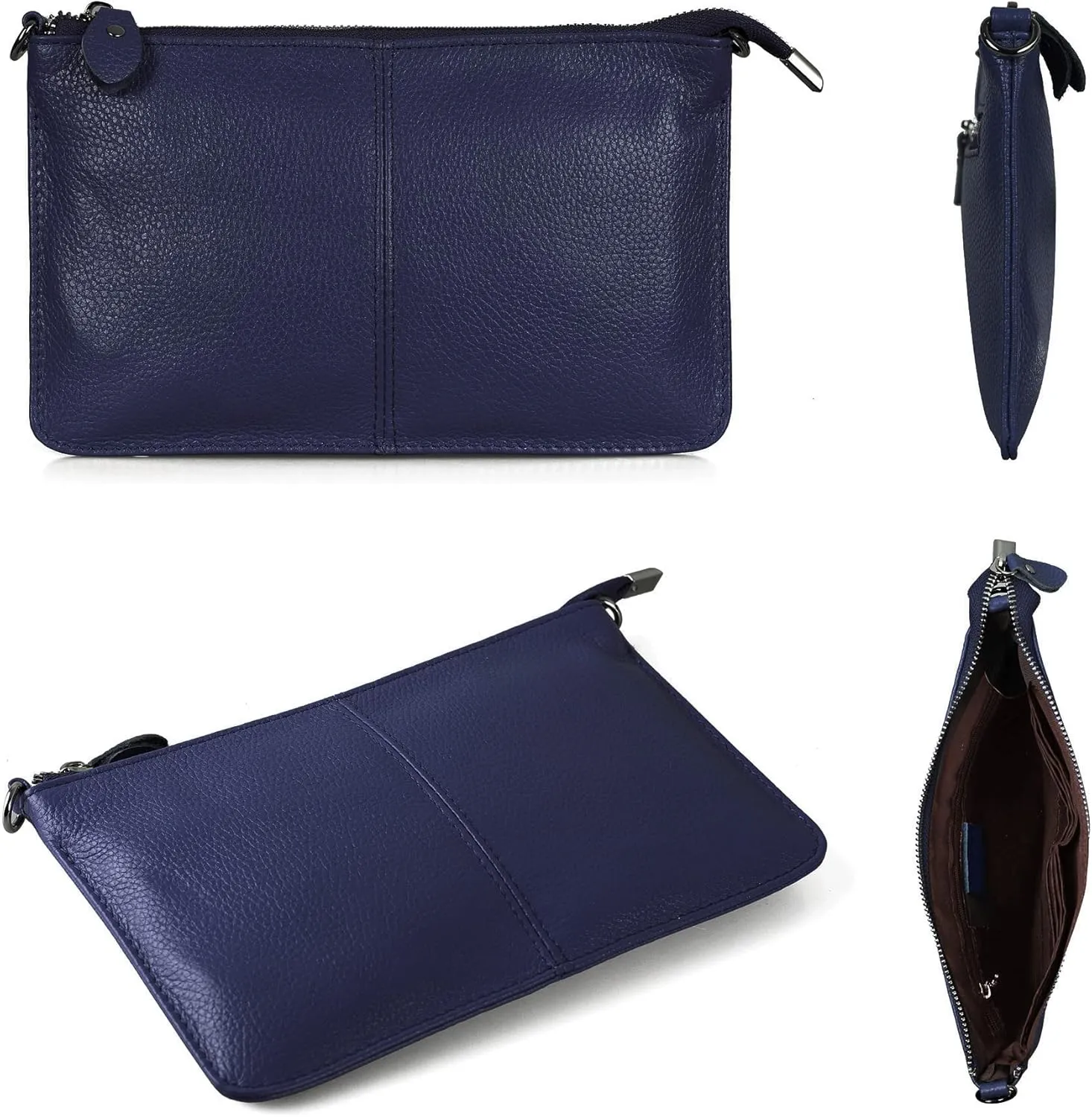 befen Genuine Leather Wristlet Clutch Wallet Purses Small Crossbody Bags for Women with RFID Blocking Card Slots