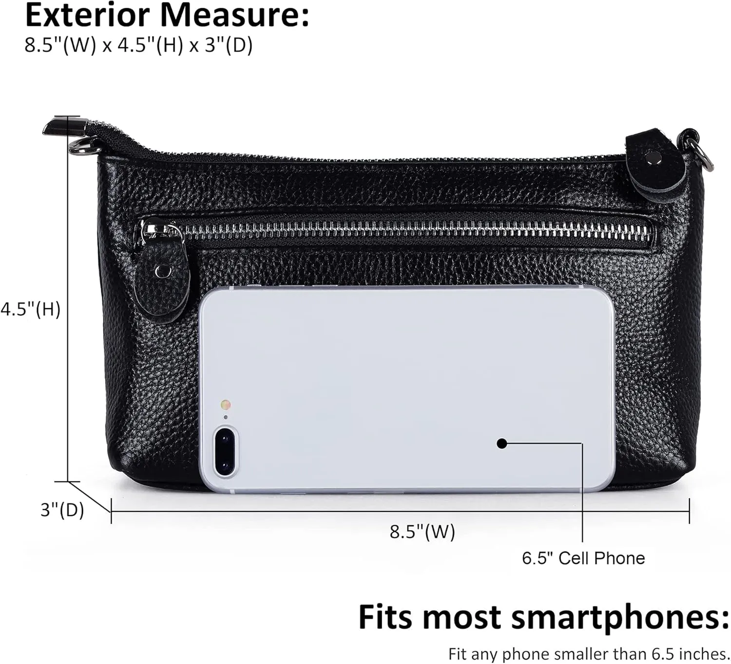 befen Genuine Leather Wristlet Clutch Wallet Purses Small Crossbody Bags for Women with RFID Blocking Card Slots