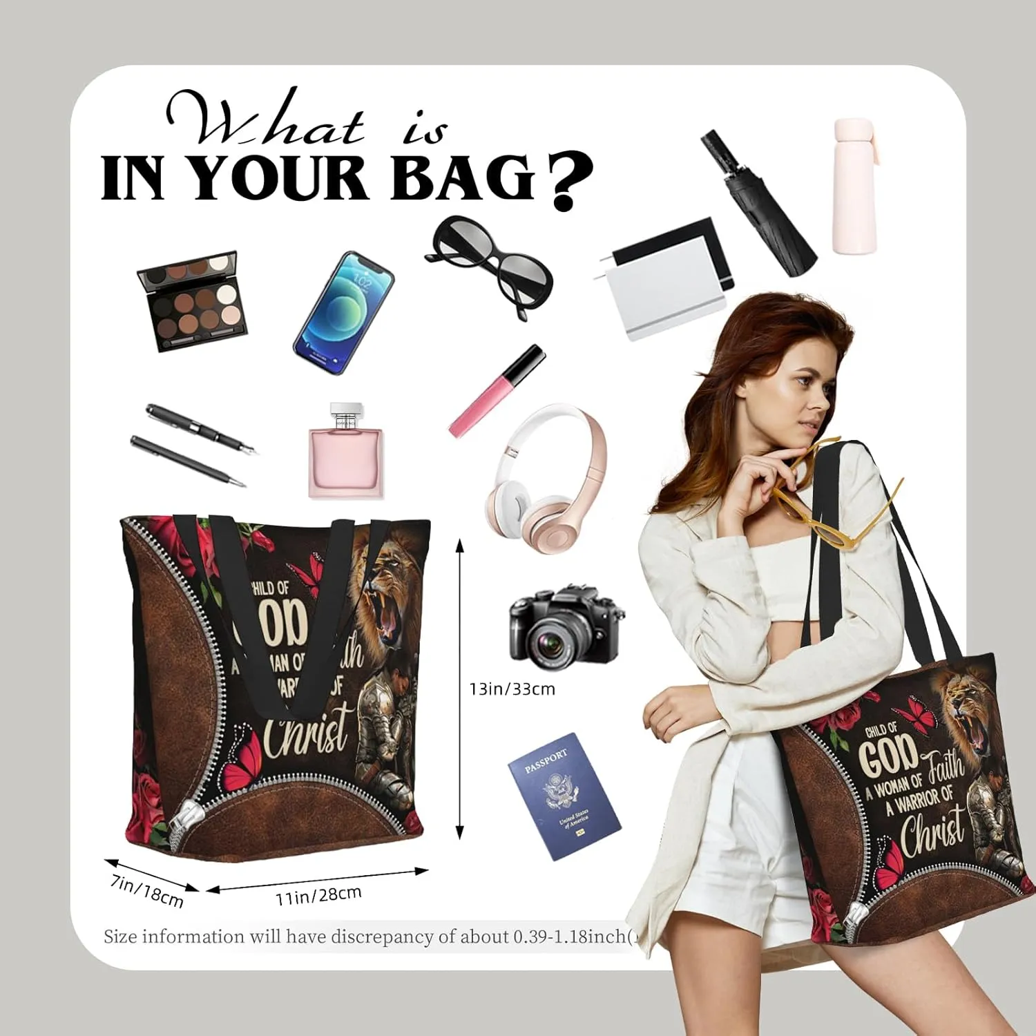 Bible Tote Bags for Women Christian Tote Bags Reusable Shoulder Bag Church Bags Christian Gifts for Women Work