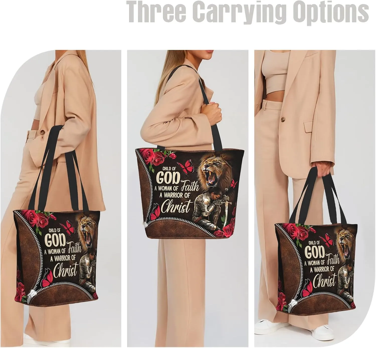 Bible Tote Bags for Women Christian Tote Bags Reusable Shoulder Bag Church Bags Christian Gifts for Women Work