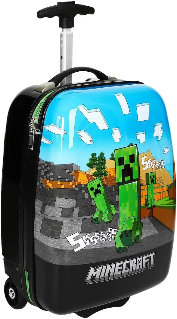 Bioworld Minecraft Cliffside Creepers Youth 18" 2-Wheeled Hardside Luggage