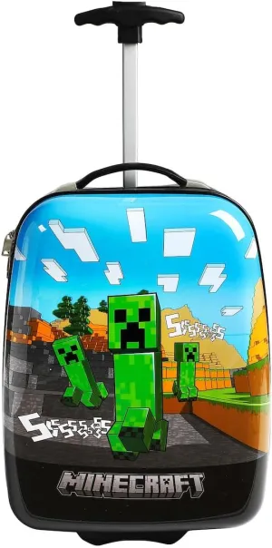 Bioworld Minecraft Cliffside Creepers Youth 18" 2-Wheeled Hardside Luggage