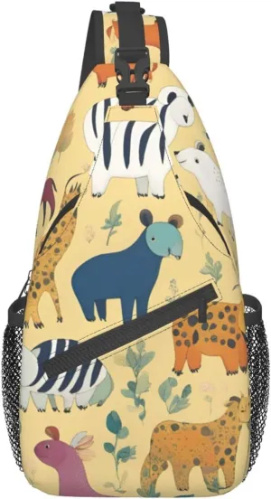 Black And Gold Flowers Crossbody Bag Chest Shoulder Bag Small Casual Backpack Suitable For Women Men Hiking