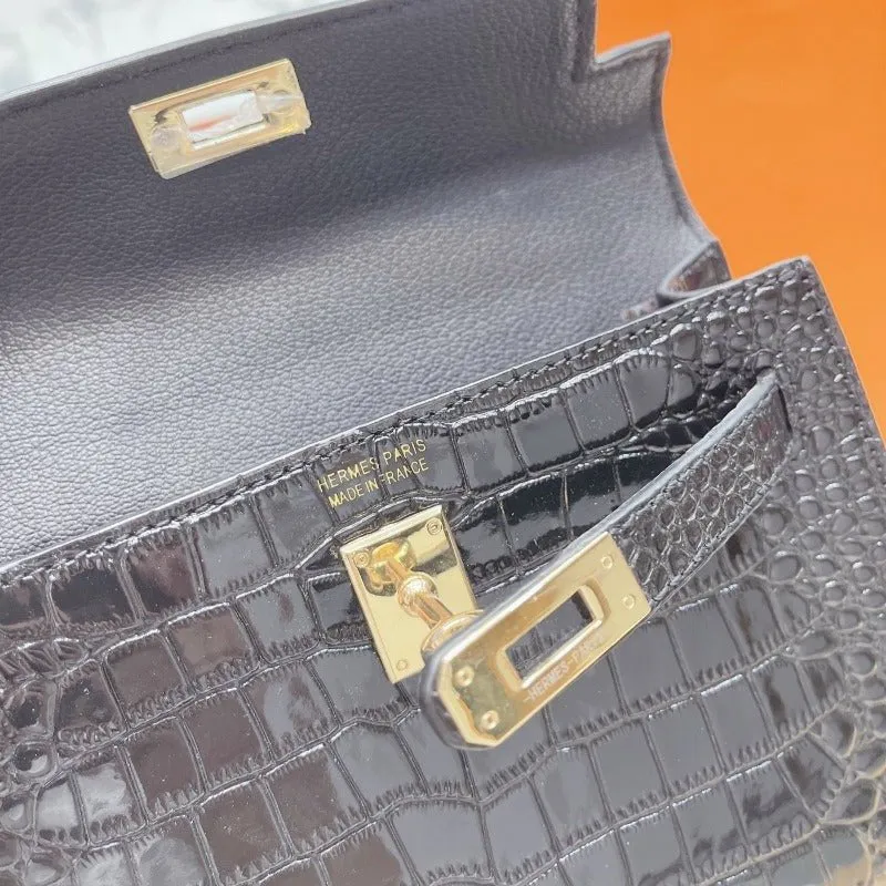 Black Croc Short-term offer ESMEE - Mini Handbag Kelly Economical