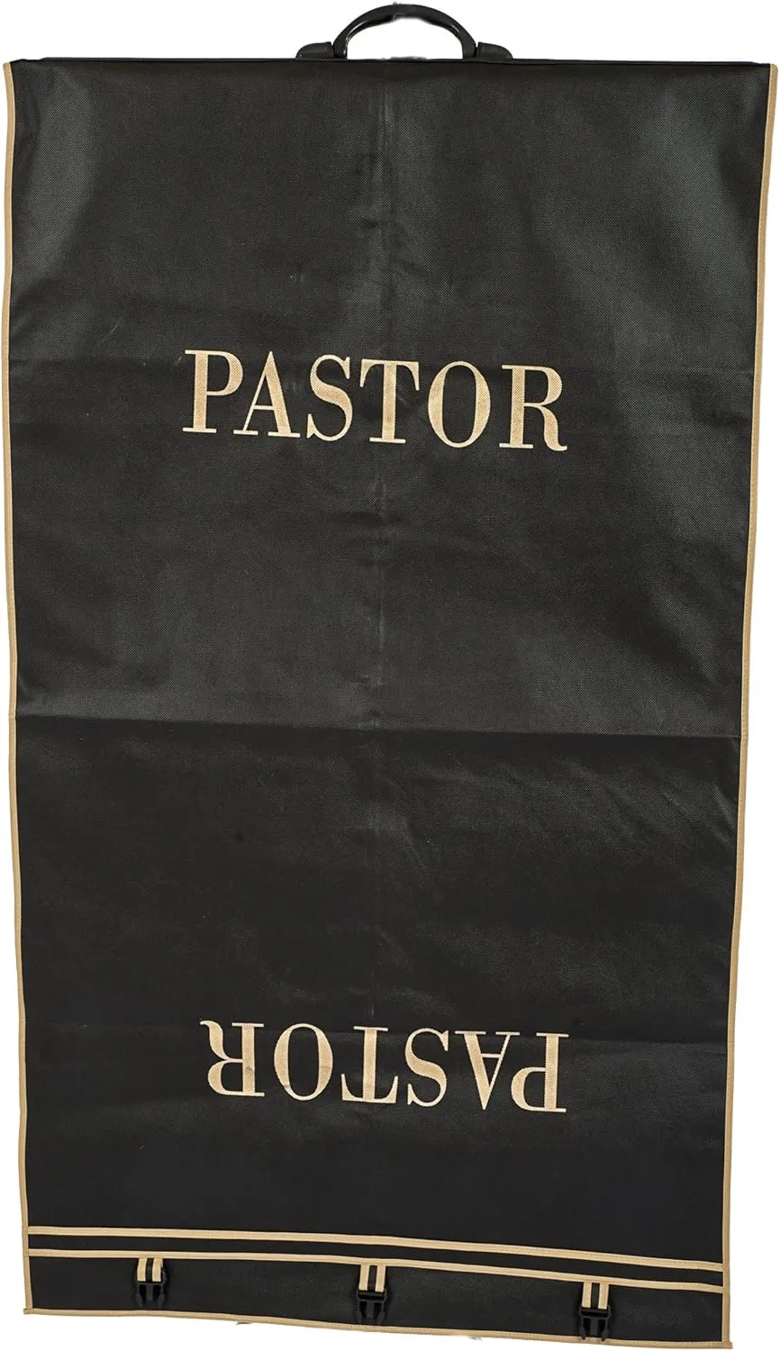 Black/Gold Pastor Vestment Carrying Bag (2 pounds, Polyester/Nylon Cover, Zipper Closure, Web Handle, Adjustable Strap, Duffel Bag)
