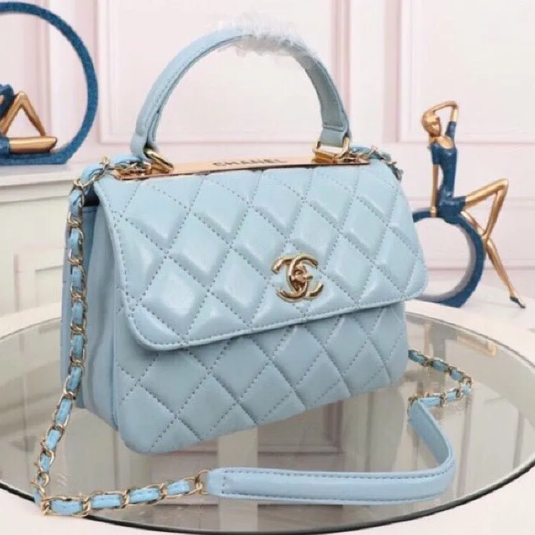 Blue - Award-winning Handle With ESMEE Bag Unique Flap Light Top