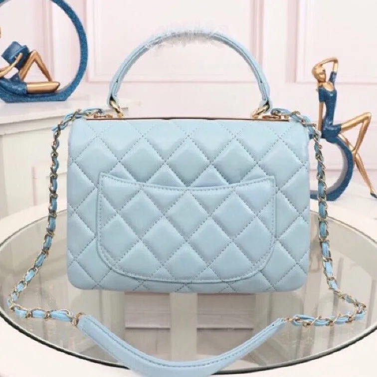 Blue - Award-winning Handle With ESMEE Bag Unique Flap Light Top