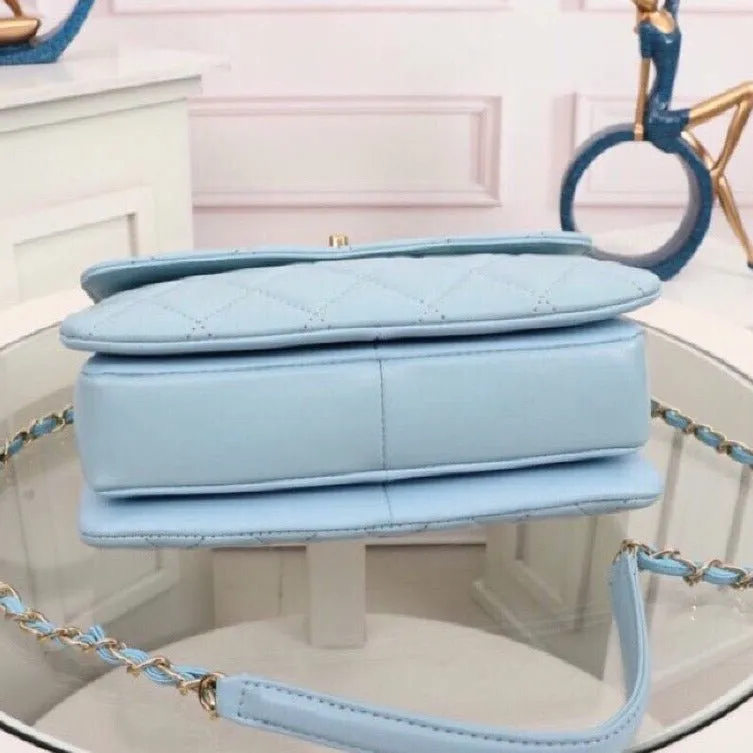 Blue - Award-winning Handle With ESMEE Bag Unique Flap Light Top