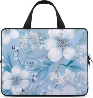 Blue Yellow Floral Rose Pattern Messenger Bag Case Sleeve for Laptop Briefcase