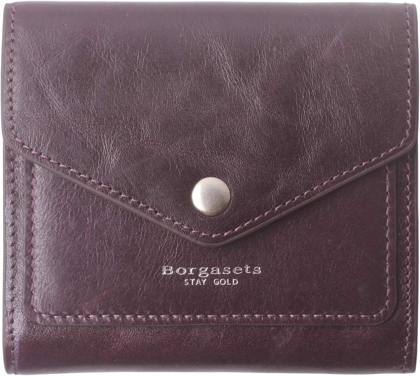 Borgasets Small Wallet for Women Genuine Leather RFID Blocking Card Holder Organizer Pocket Compact Bifold Ladies Mini Purse